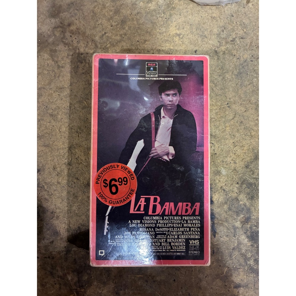 La Bamba VHS Lou Diamond Phillips Ritchie Valens RCA Columbia Pictures 1987